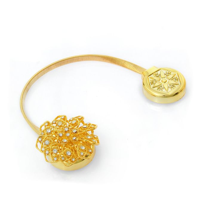 Подхват для штор, пружинная петля "Габриэлла", цвет золотой