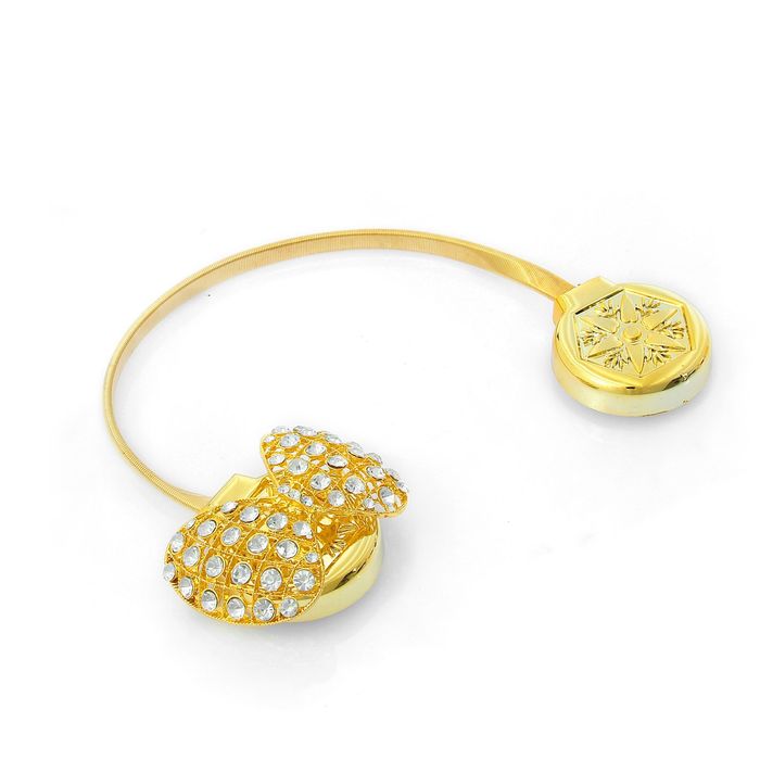 Подхват для штор, пружинная петля "Бабочка", цвет золотой