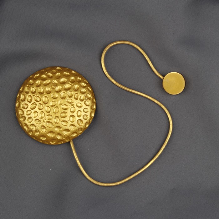 Подхват для штор на шнуре "Круг пятнистый", d=8см, цвет золото