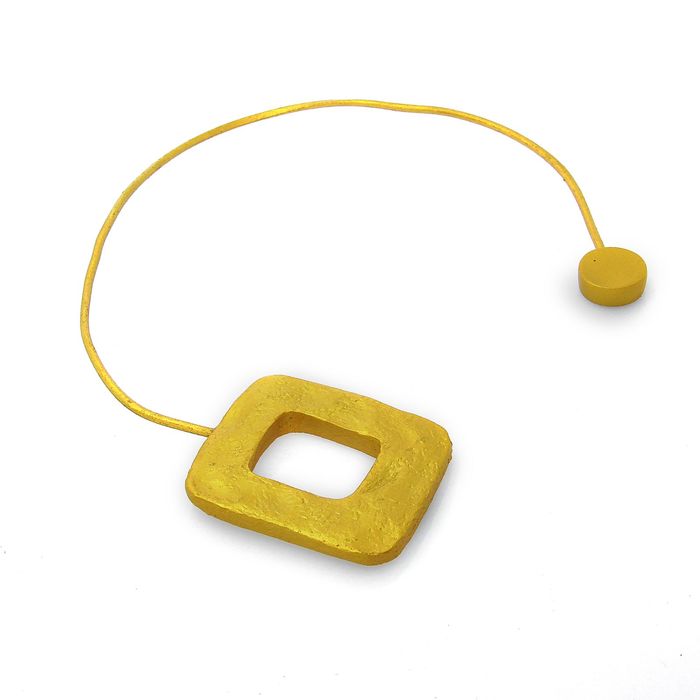 Подхват для штор на шнуре "Квадрат с отверстием", цвет золотистый