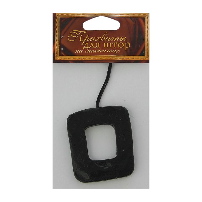 Подхват для штор на шнуре "Квадрат с отверстием", цвет чёрный