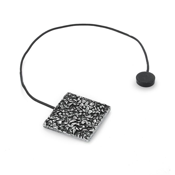 Подхват для штор на шнуре "Квадрат крошка", цвет черненое серебро