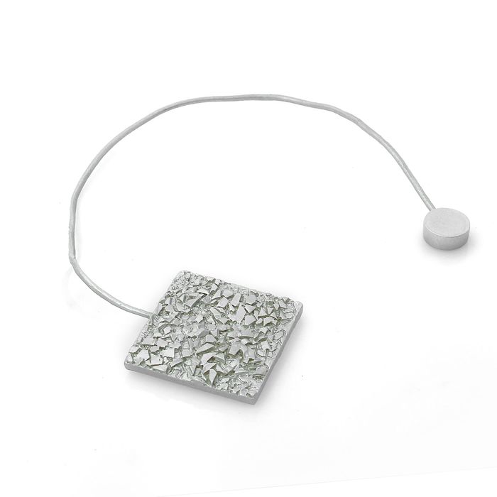 Подхват для штор на шнуре "Квадрат крошка", цвет серебристый