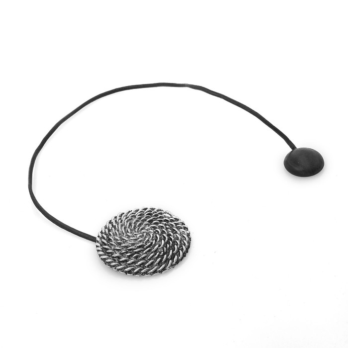 Подхват для штор на шнуре "Плетение", цвет чернёное серебро