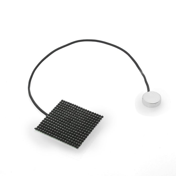 Подхват для штор на шнуре "Квадрат со стразами", цвет серебристо-чёрный