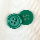 Пуговица, 4 прокола, d = 12 мм, цвет зелёный