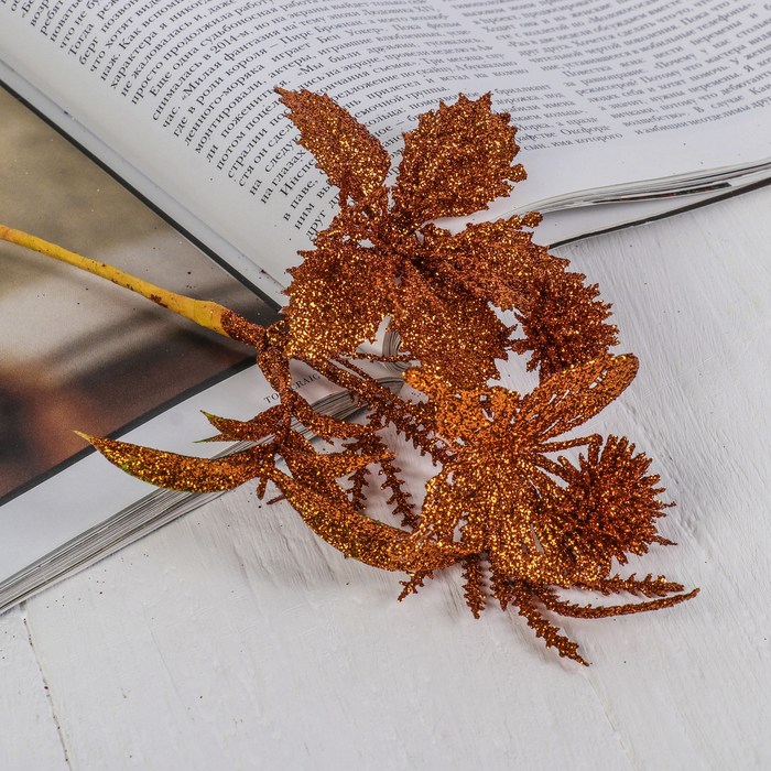 Ветка для декора "Бабочка и цветок" микс