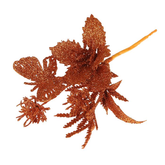 Ветка для декора "Бабочка и цветок" микс