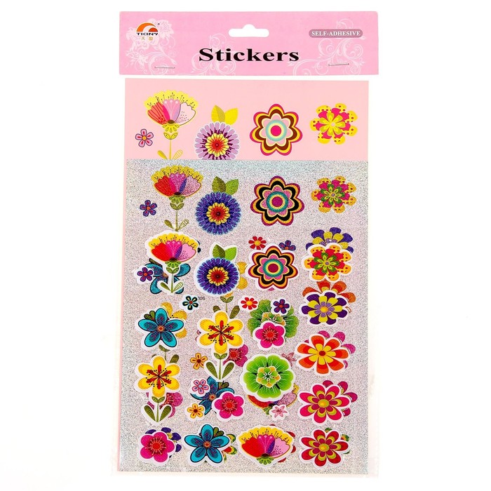 Наклейка "Цветочки" (набор 3 листа)