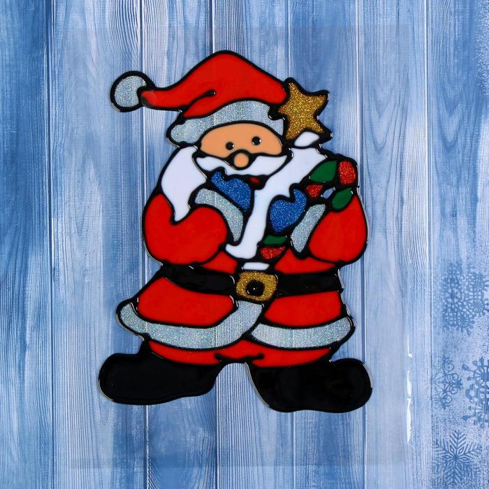 Наклейка на стекло &quot;Дед Мороз со звездой&quot;