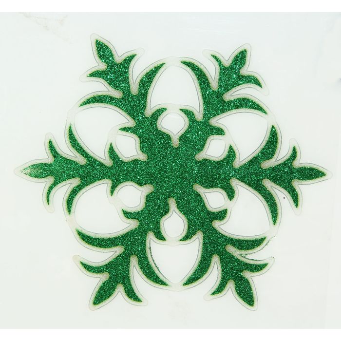 Наклейка на стекло "Зелёная снежинка"