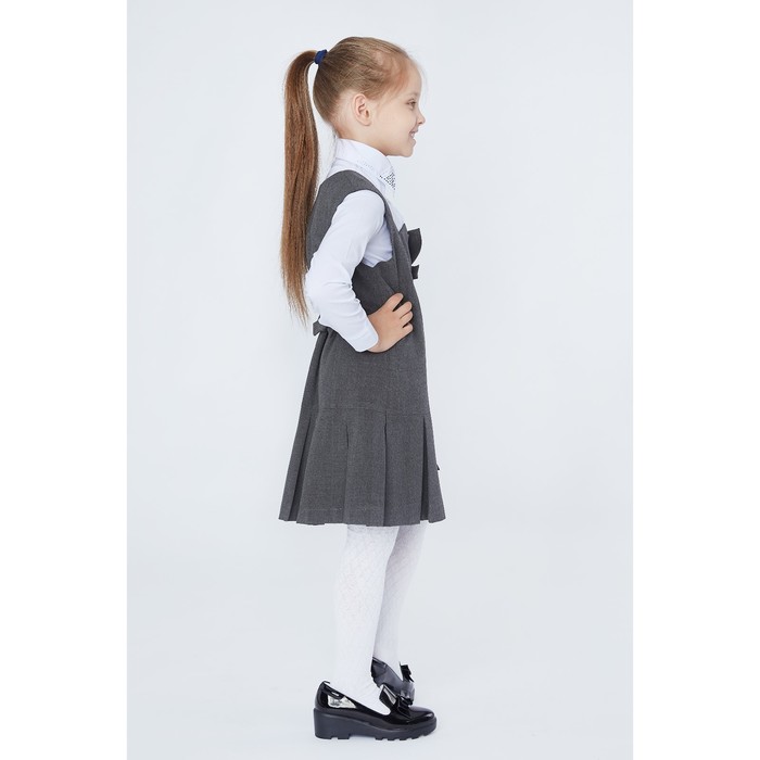 Сарафан для девочки, рост 122 см (7 лет), цвет тёмно-серый 13-001