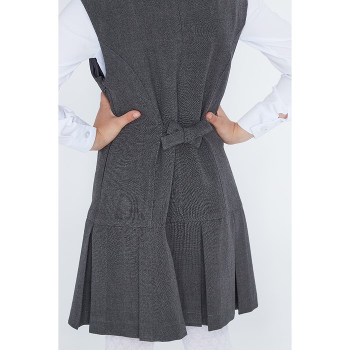 Сарафан для девочки, рост 122 см (7 лет), цвет тёмно-серый 13-001