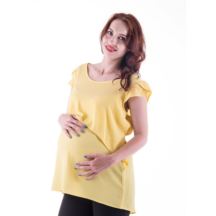 Туника женская для беременных, размер 44, рост 168, цвет жёлтый (арт. 0373)