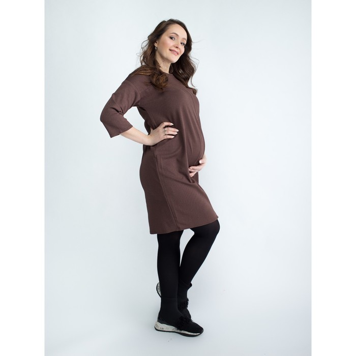 Платье женское для беременных, размер 48, рост 168, цвет коричневый (арт. 0353)