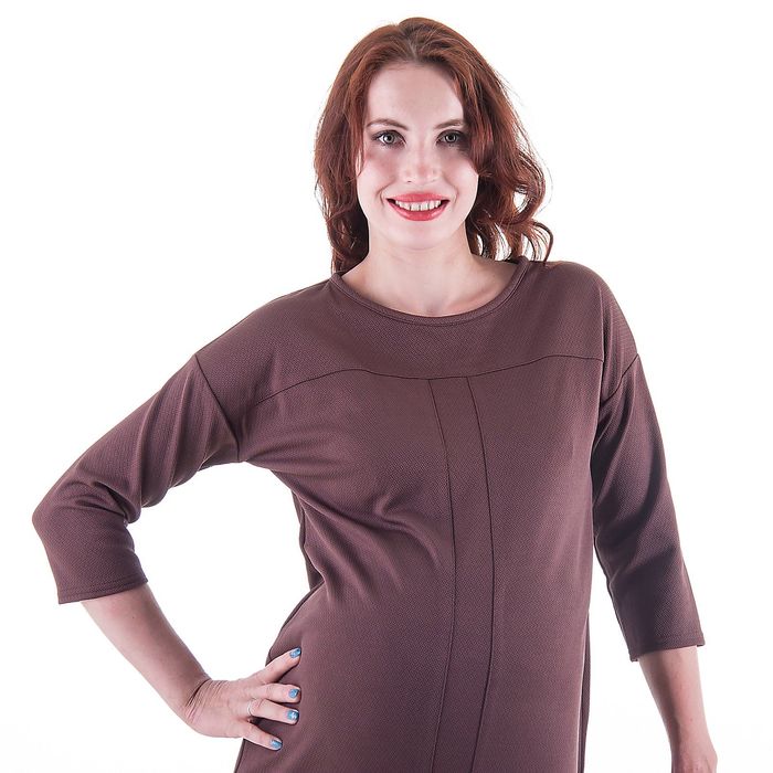 Платье женское для беременных, размер 48, рост 168, цвет коричневый (арт. 0353)