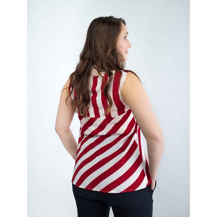 Туника женская для беременных, размер 44, рост 168, цвет красная полоска (арт. 0362)