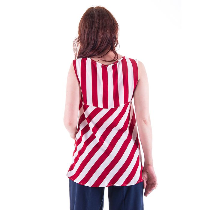 Туника женская для беременных, размер 46, рост 168, цвет красная полоска (арт. 0362)