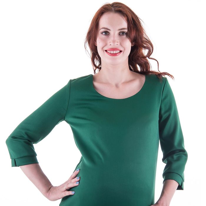 Платье женское для беременных, размер 44, рост 168, цвет зеленый (арт. 0332)