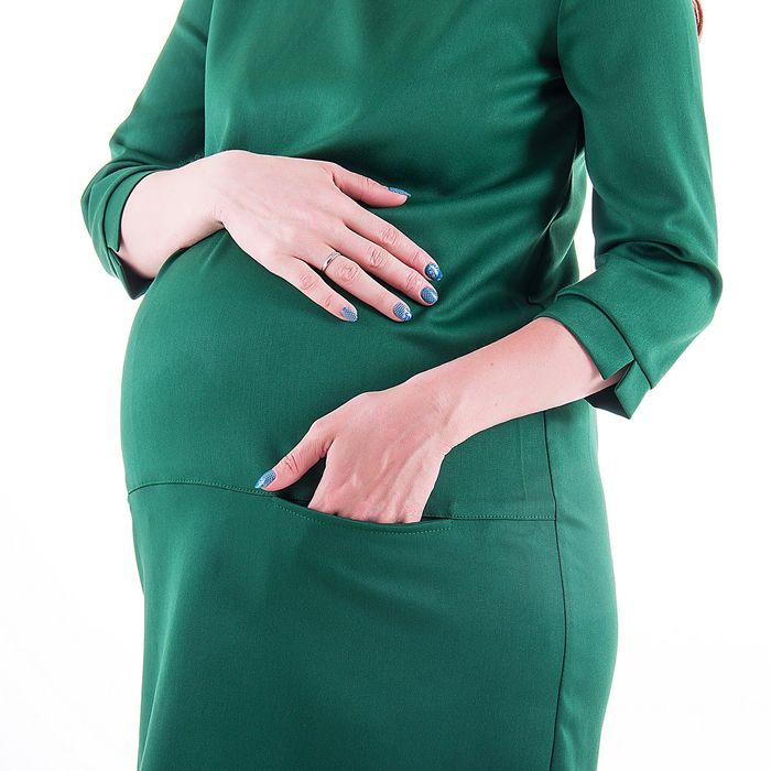 Платье женское для беременных, размер 44, рост 168, цвет зеленый (арт. 0332)