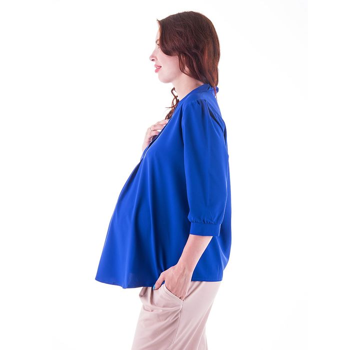 Блузка женская для беременных, размер 44, рост 168, цвет васильковый (арт. 0286)