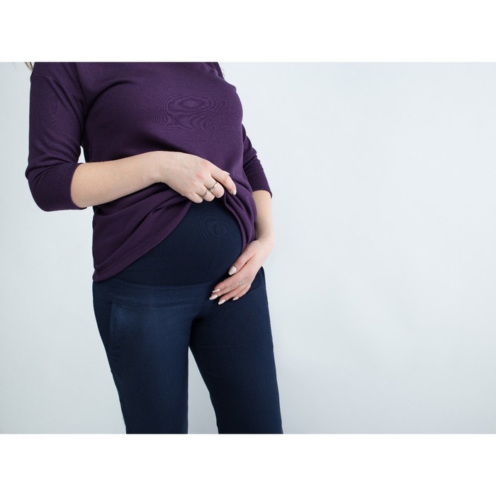 Брюки женские для беременных, размер 46, рост 168, цвет синий (арт. 0111)