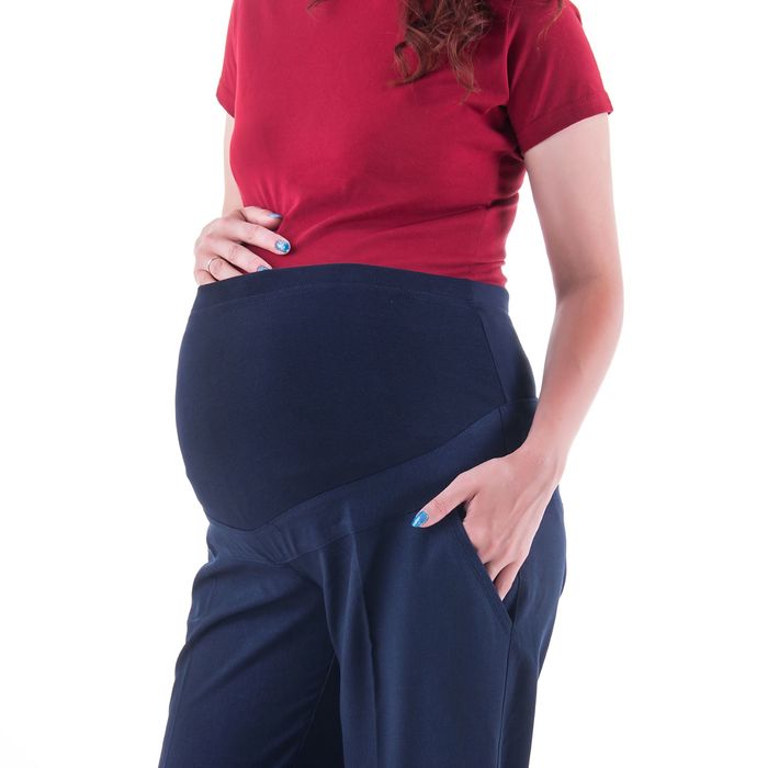 Брюки женские для беременных, размер 54, рост 168, цвет синий (арт. 0111)