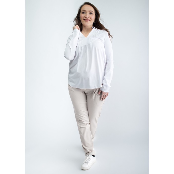 Блузка женская для беременных, размер 46, рост 168, цвет белый (арт. 0084)