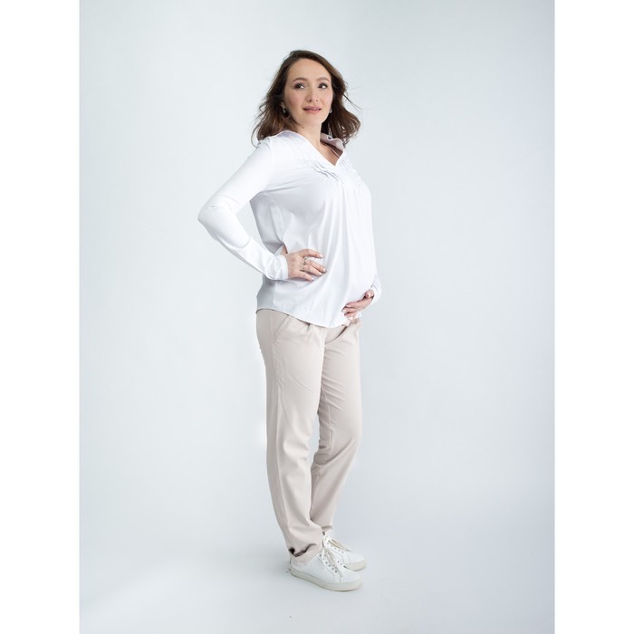 Блузка женская для беременных, размер 46, рост 168, цвет белый (арт. 0084)