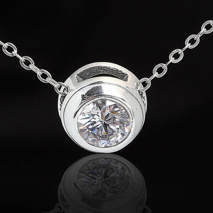 Кулон "Полдень", цвет белый в чернёном серебре, 45 см