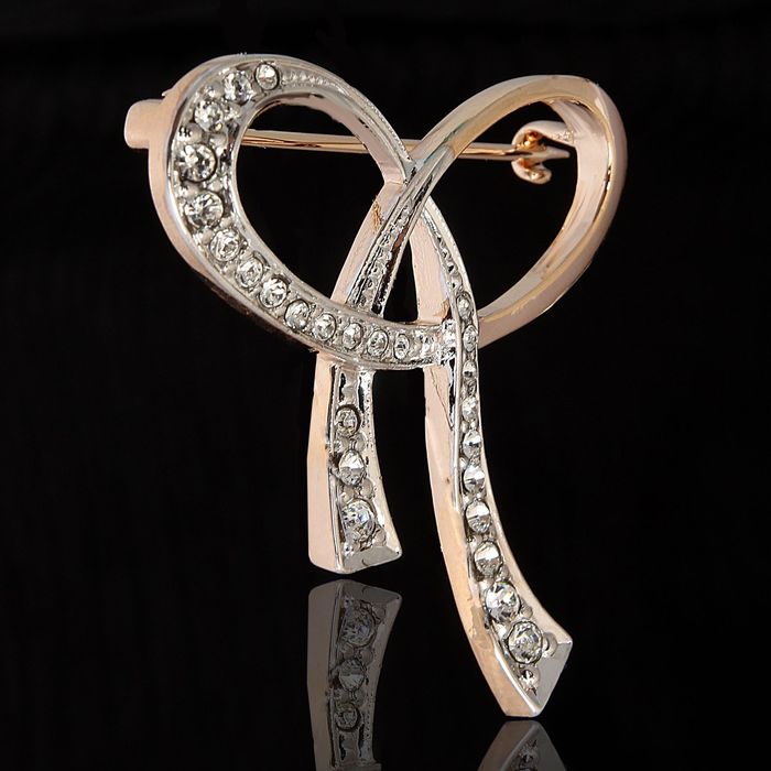 Брошь "Эпсилон", цвет белый в золоте