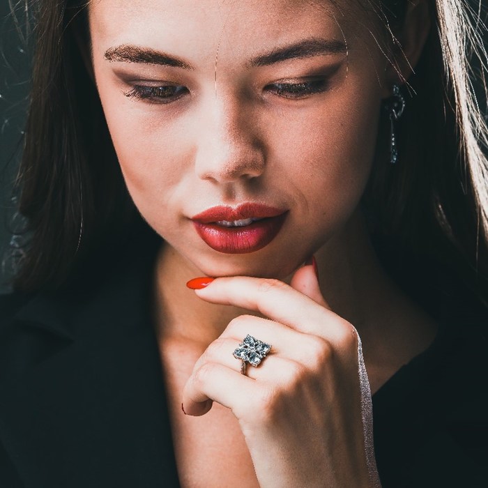 Кольцо "Гольфстрим", размер 16, цвет голубой в серебре