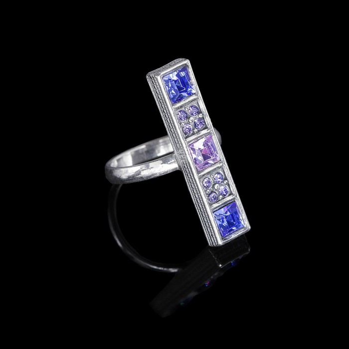 Кольцо "Бештау", размер 18, цветное в чернёном серебре