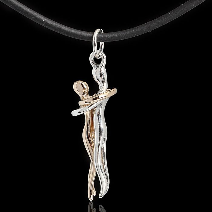 Кулон "Человечки", цвет серебряно-золотой