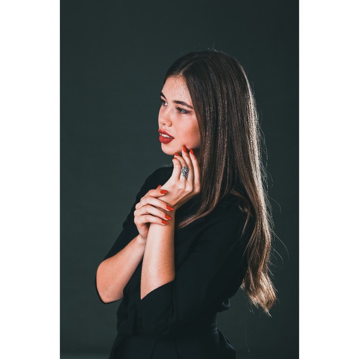 Кольцо "Огюст", размер 16, цвет чернёное серебро