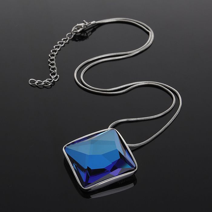 Кулон "Шедар", цвет голубой в серебре