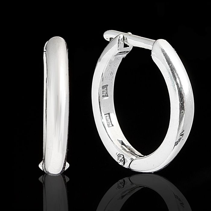 Серьги "Колечко", цвет чернёное серебро