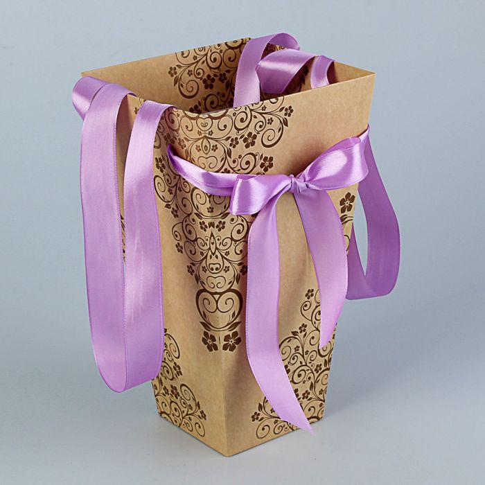 Пакет для цветов "Лоза", 9 х 15 х 27 см