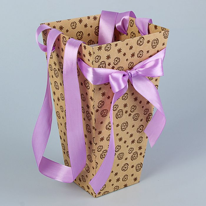 Пакет для цветов "Звезды", 9 х 15 х 27 см