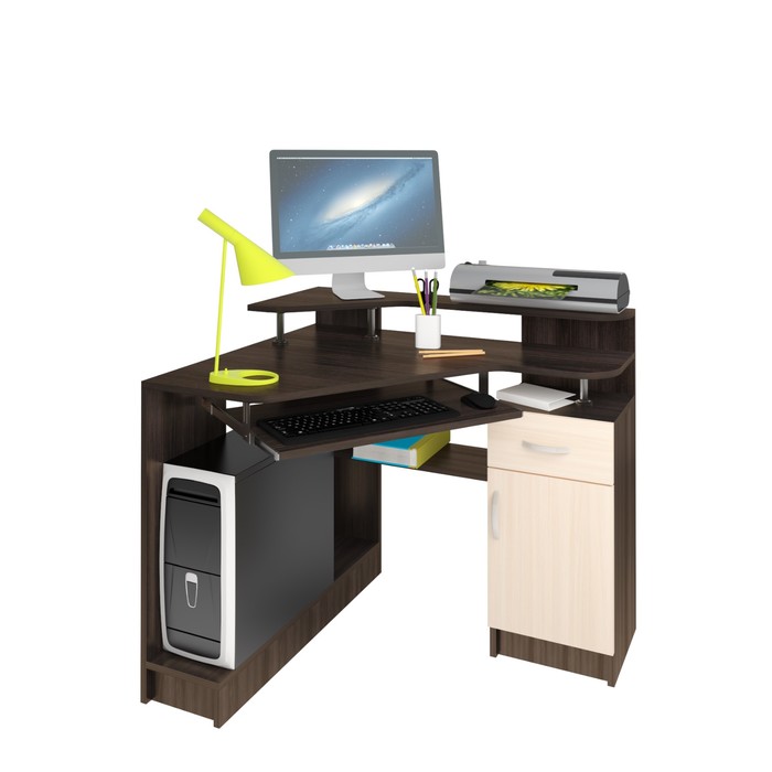 Стол компьютерный Интел-5 950х800х830 Венге магия, Дуб Девонширский