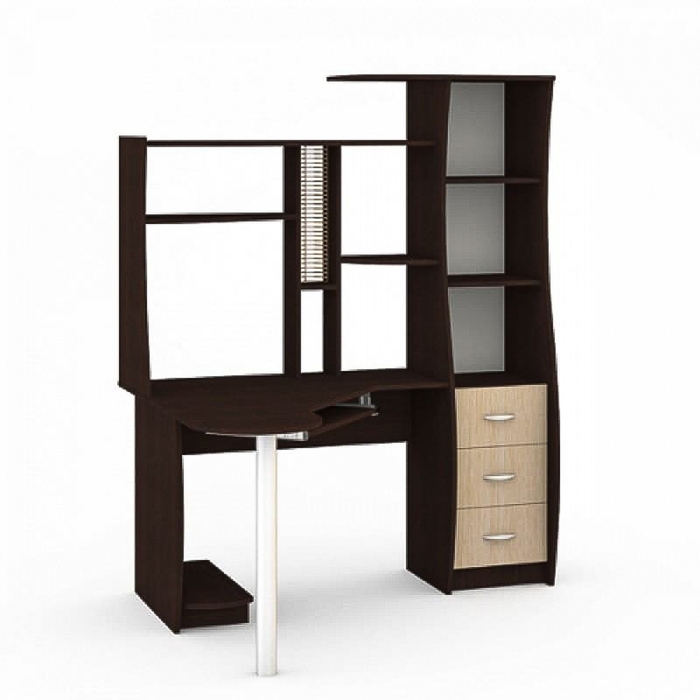 Стол компьютерный Интел-9 1552х1050х1770 Венге магия, Дуб Девонширский