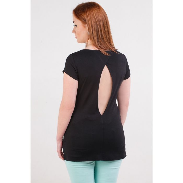 Футболка женская, размер 46, цвет чёрный (М-460-10)