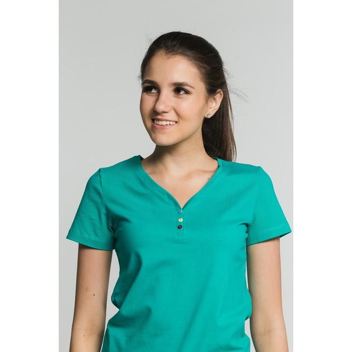 Футболка женская, размер 44, цвет морская волна (М-717-02)