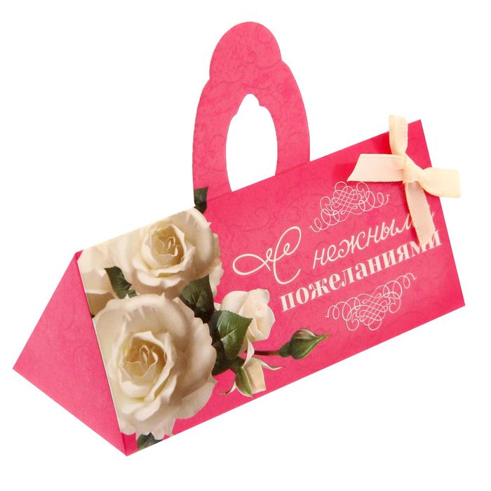 Мыльные лепестки в коробке-сумочке "С нежными пожеланиями", 3 шт.