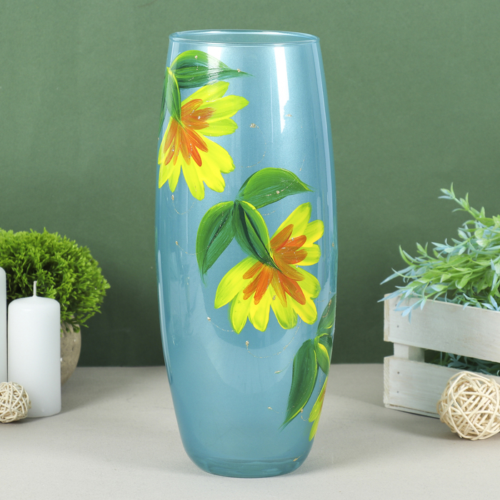 Ваза "Мак на бирюзовом"