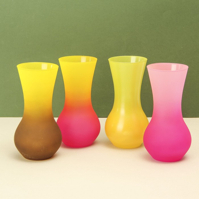 Ваза "Радуга" матовая, крынка, микс