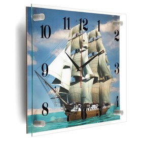 Часы настенные прямоугольные "Корабль", 40х30 см от Сима-ленд