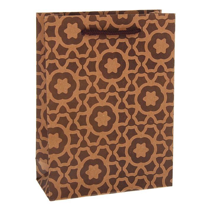 Пакет крафт "Узор", 15 х 20 х 6 см