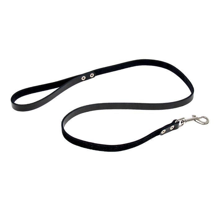 Поводок кожаный однослойный, 1.15 х 1.5 см, микс