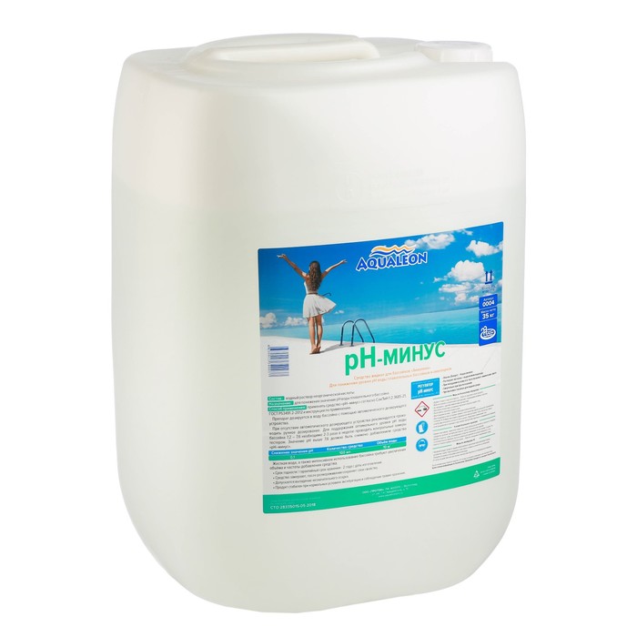 цена Регулятор pH-минус Aqualeon жидкое средство, 30 л (35 кг)